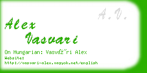 alex vasvari business card